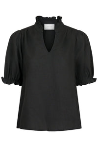Odesa Linen Blouse Black