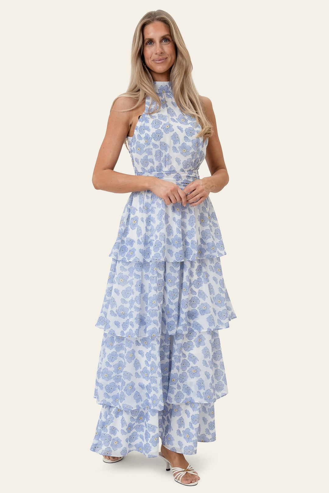 Belle Long Dress Blue Dazzling Flower | Kjoler | Smuk