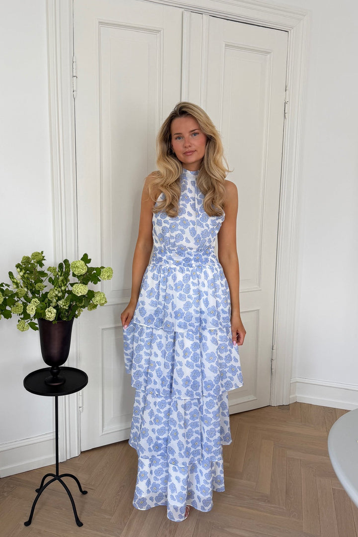 Belle Long Dress Blue Dazzling Flower | Kjoler | Smuk