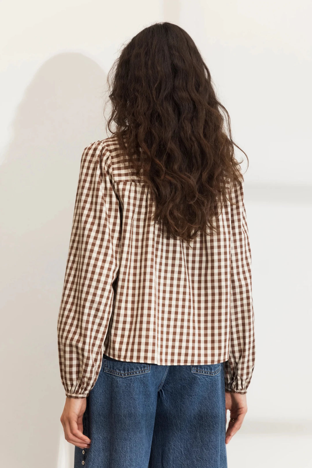Bellier Blouse Brown Check | Skjorter og bluser | Smuk