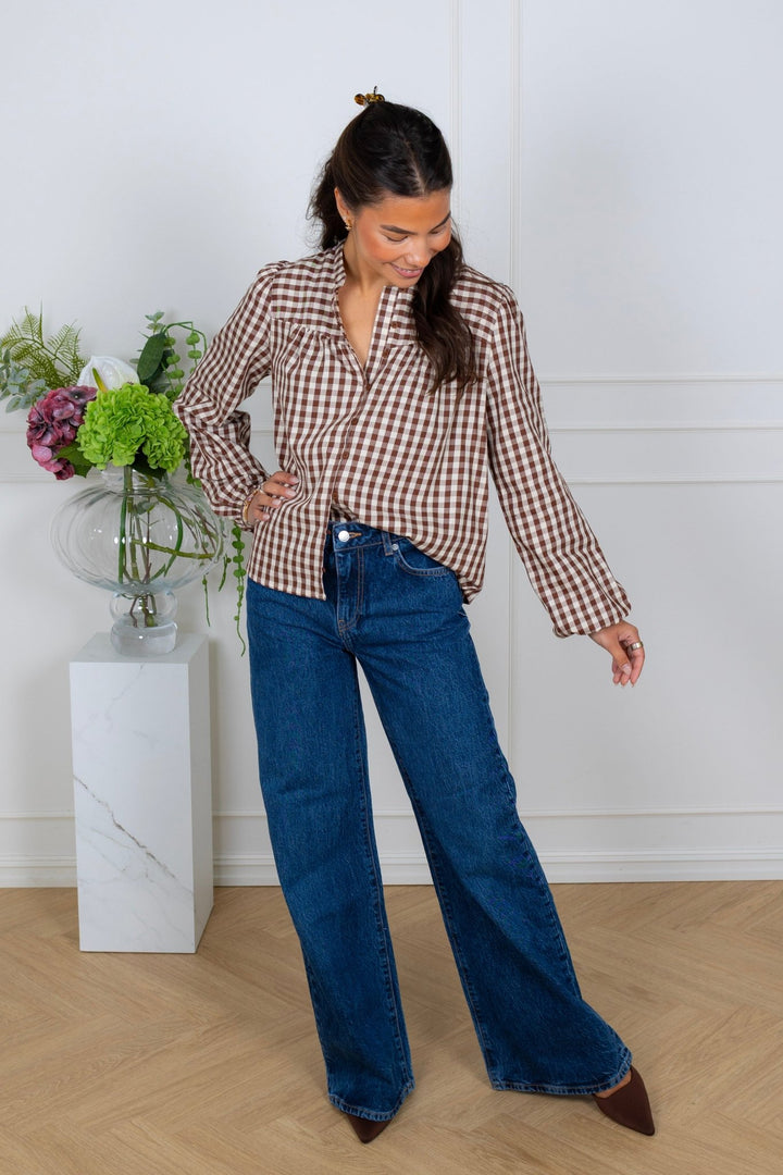 Bellier Blouse Brown Check | Skjorter og bluser | Smuk