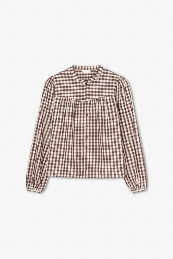 Bellier Blouse Brown Check | Skjorter og bluser | Smuk