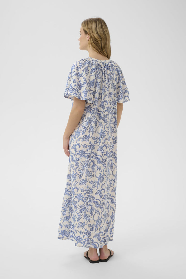 Bentine Dress Blue Dot Paisley Print | Kjoler | Smuk