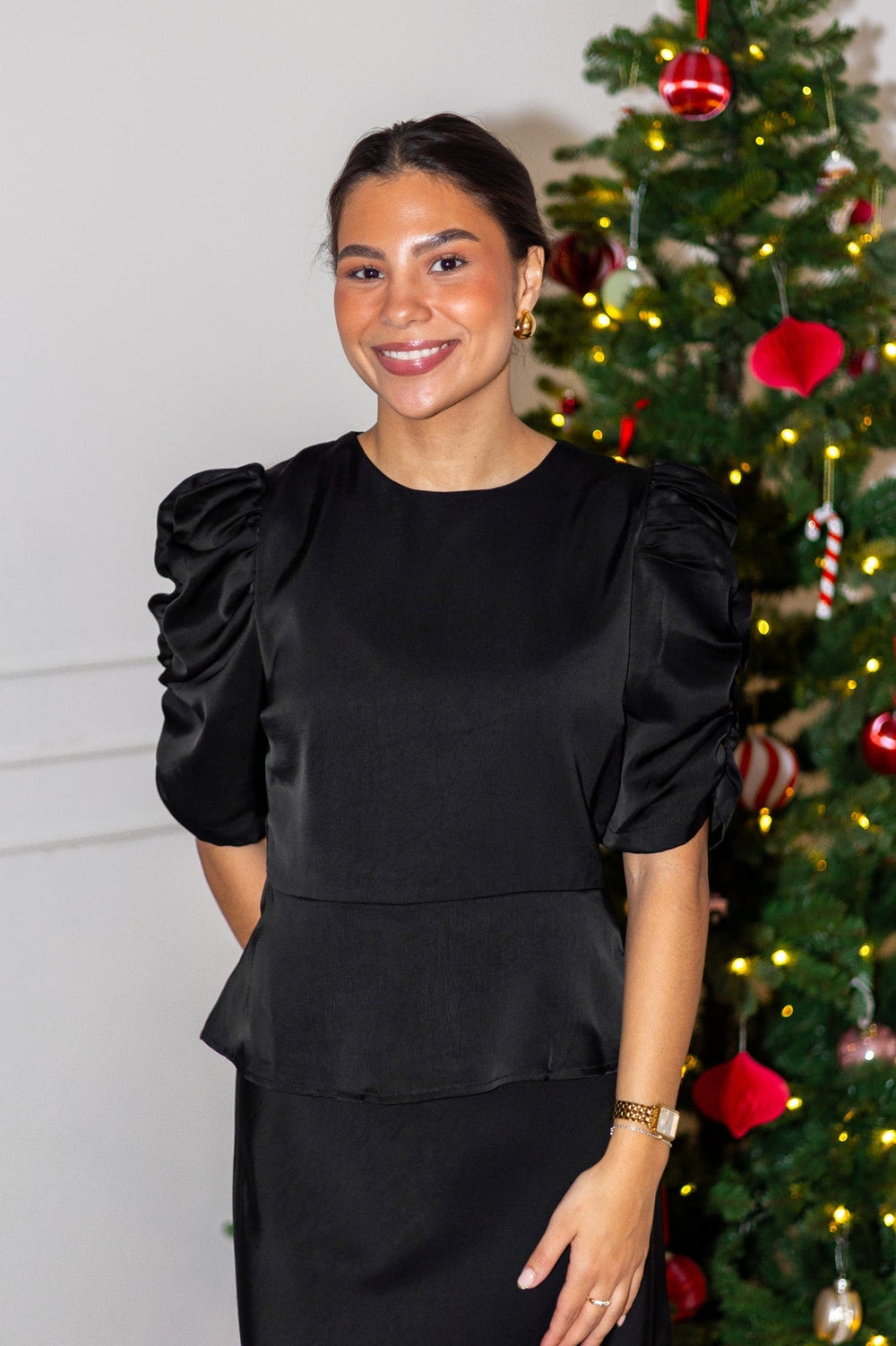 Benua Heavy Sateen Blouse Black | Skjorter og bluser | Smuk