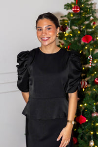Benua Heavy Sateen Blouse Black