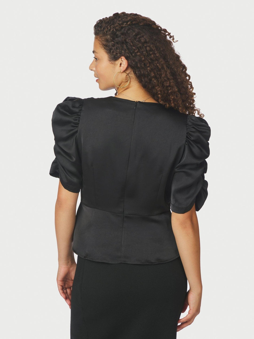 Benua Heavy Sateen Blouse Black | Skjorter og bluser | Smuk