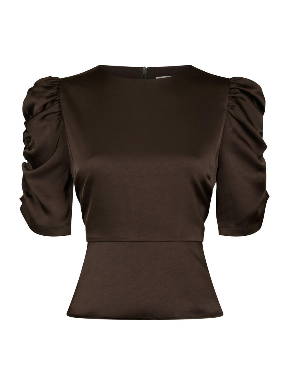 Benua Heavy Sateen Blouse Dark Brown | Skjorter og bluser | Smuk