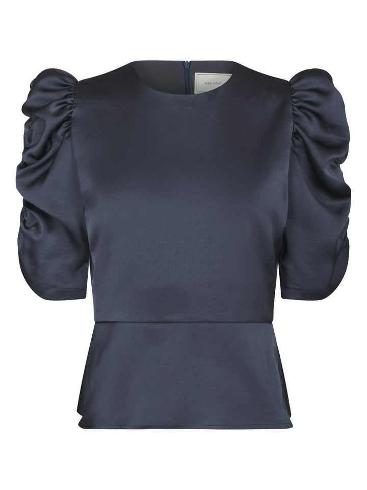 Benua Heavy Sateen Blouse Midnight Blue | Skjorter og bluser | Smuk
