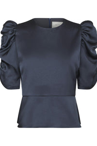 Benua Heavy Sateen Blouse Midnight Blue