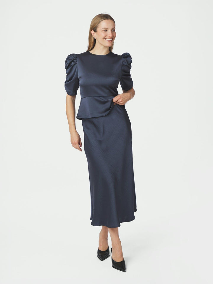 Benua Heavy Sateen Blouse Midnight Blue | Skjorter og bluser | Smuk