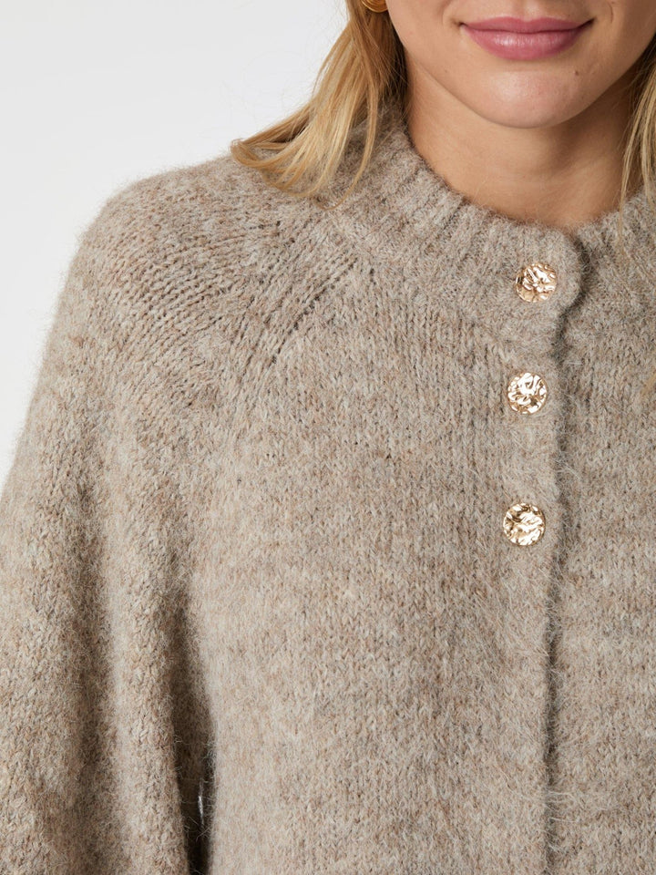 Benuta Fluffy Knit Cardigan Beige Melange | Genser | Smuk - Dameklær på nett