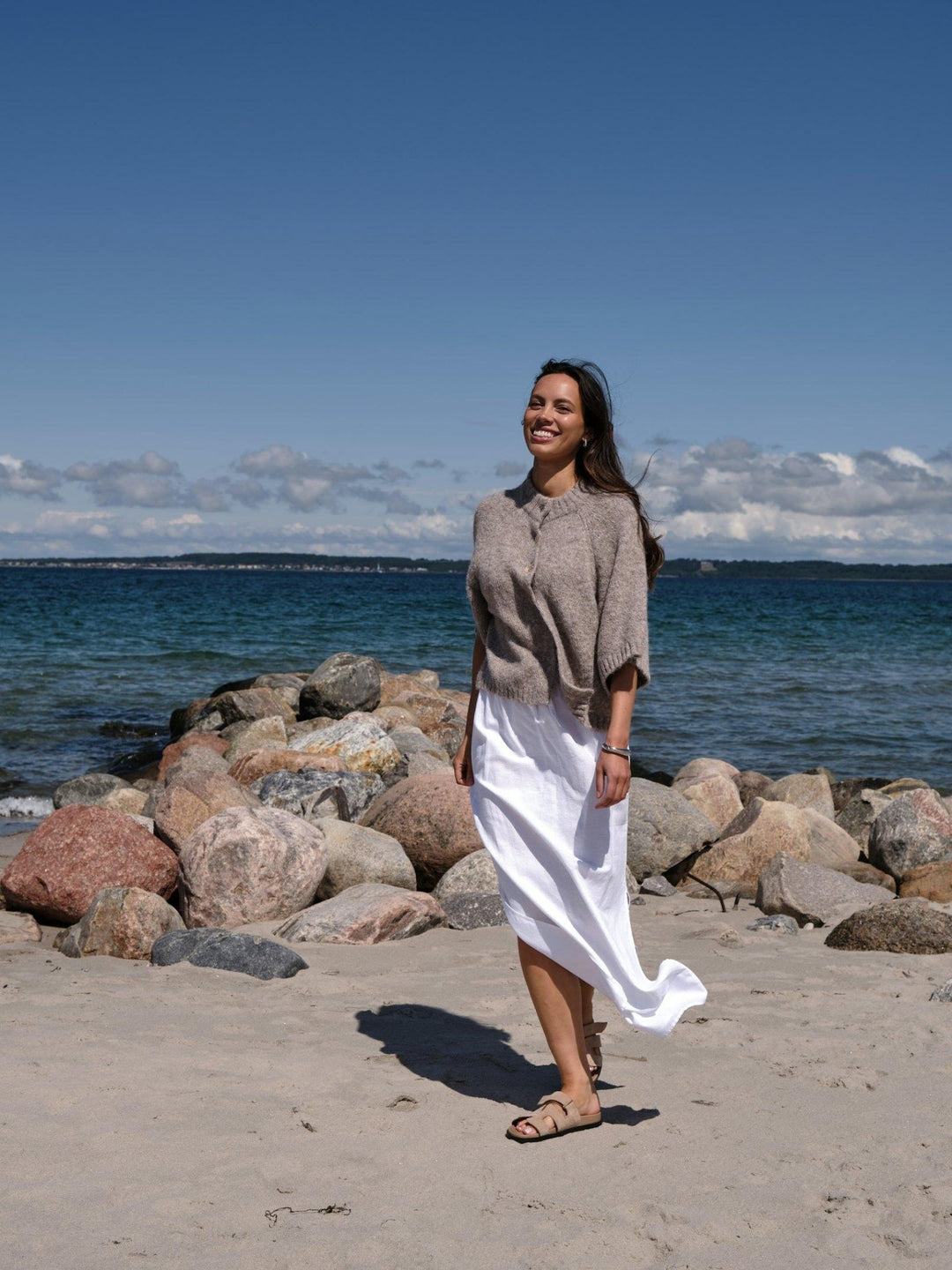 Benuta Fluffy Knit Cardigan Beige Melange | Genser | Smuk - Dameklær på nett