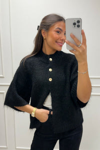 Benuta Fluffy Knit Cardigan Black