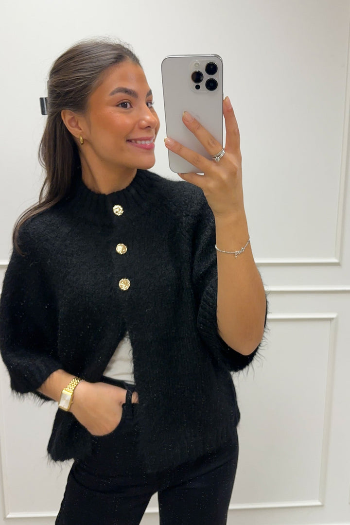 Benuta Fluffy Knit Cardigan Black | Genser | Smuk