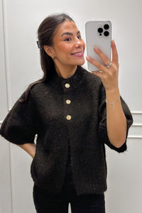 Benuta Fluffy Knit Cardigan Dark Brown