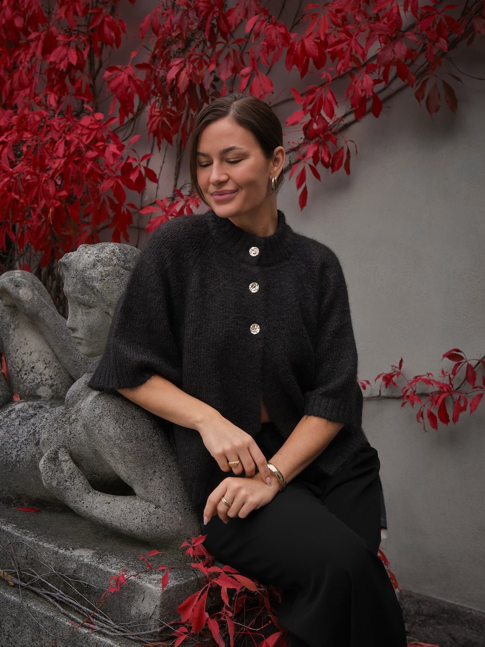 Benuta Fluffy Knit Cardigan Dark Brown | Genser | Smuk - Dameklær på nett