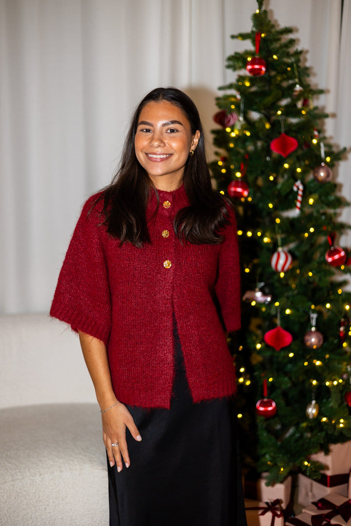 Benuta Fluffy Knit Cardigan Dark Red | Genser | Smuk