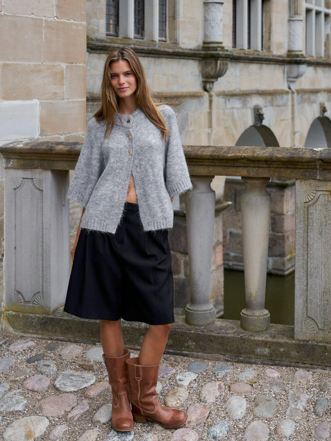 Benuta Fluffy Knit Cardigan Grey Melange | Genser | Smuk