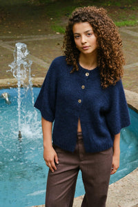 Benuta Fluffy Knit Cardigan Navy