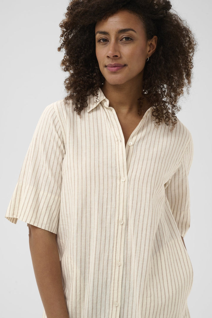 Berrit Dress Neutral Stripe | Kjoler | Smuk