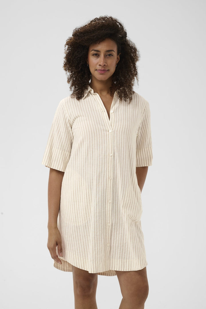 Berrit Dress Neutral Stripe | Kjoler | Smuk