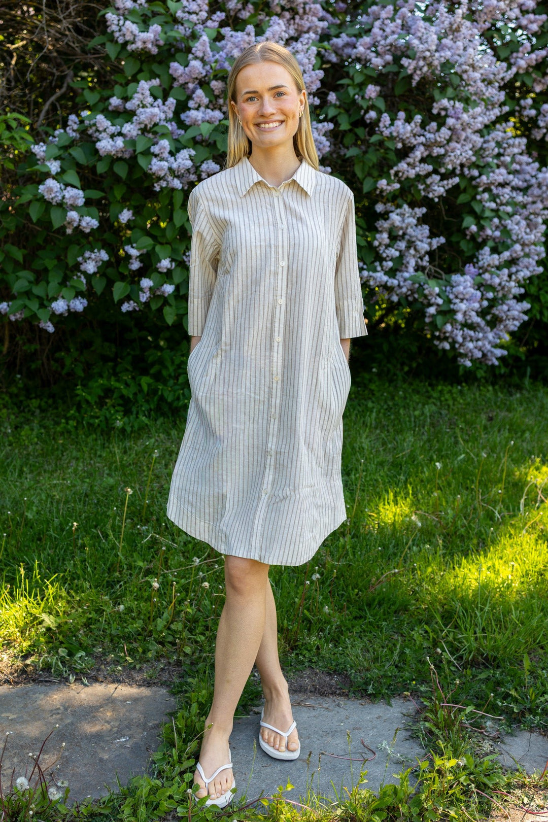 Berrit Dress Neutral Stripe | Kjoler | Smuk