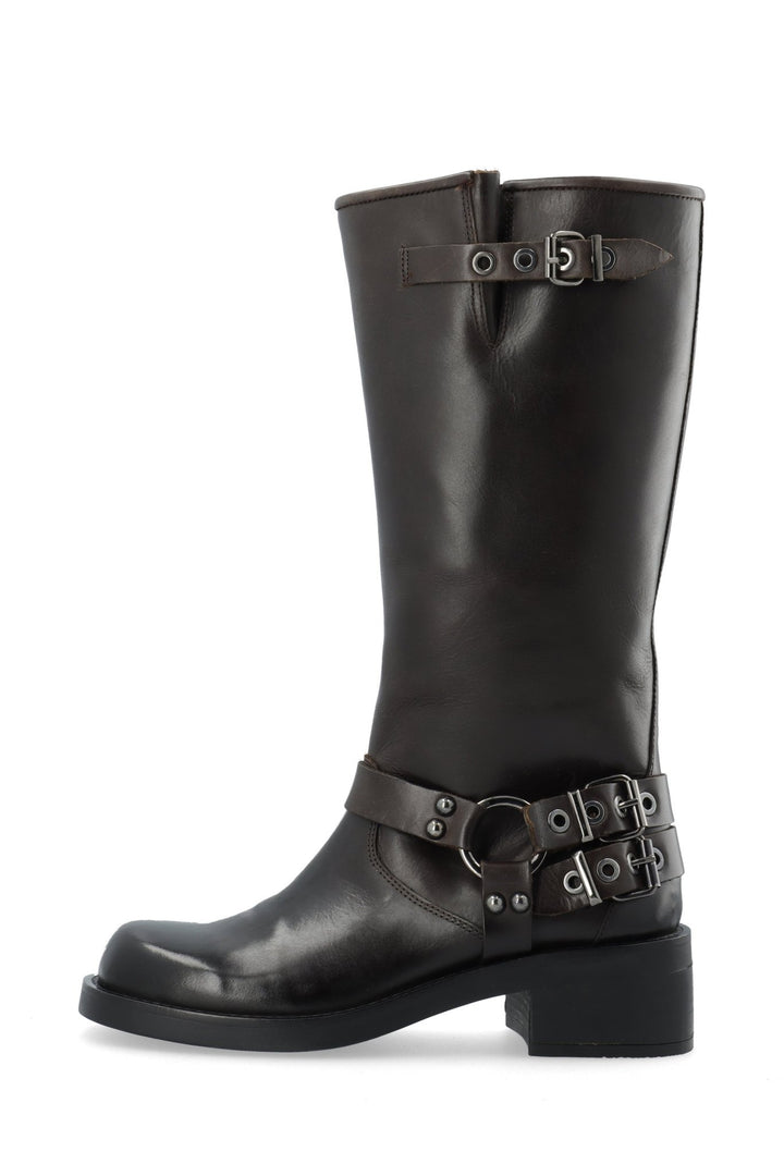 Biaharper Biker Boot Pull Up Leather Dark Brown | Sko | Smuk - Dameklær på nett