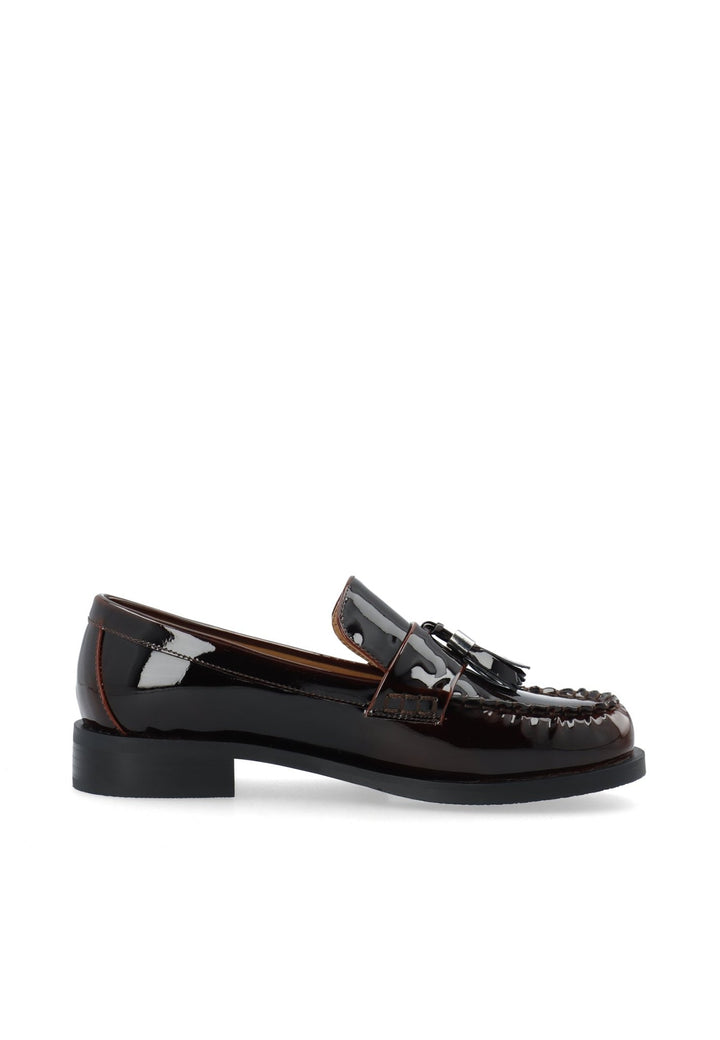 Biaisabella Tassle Loafer Faux Leather Brown Pull Up Patent | Sko | Smuk