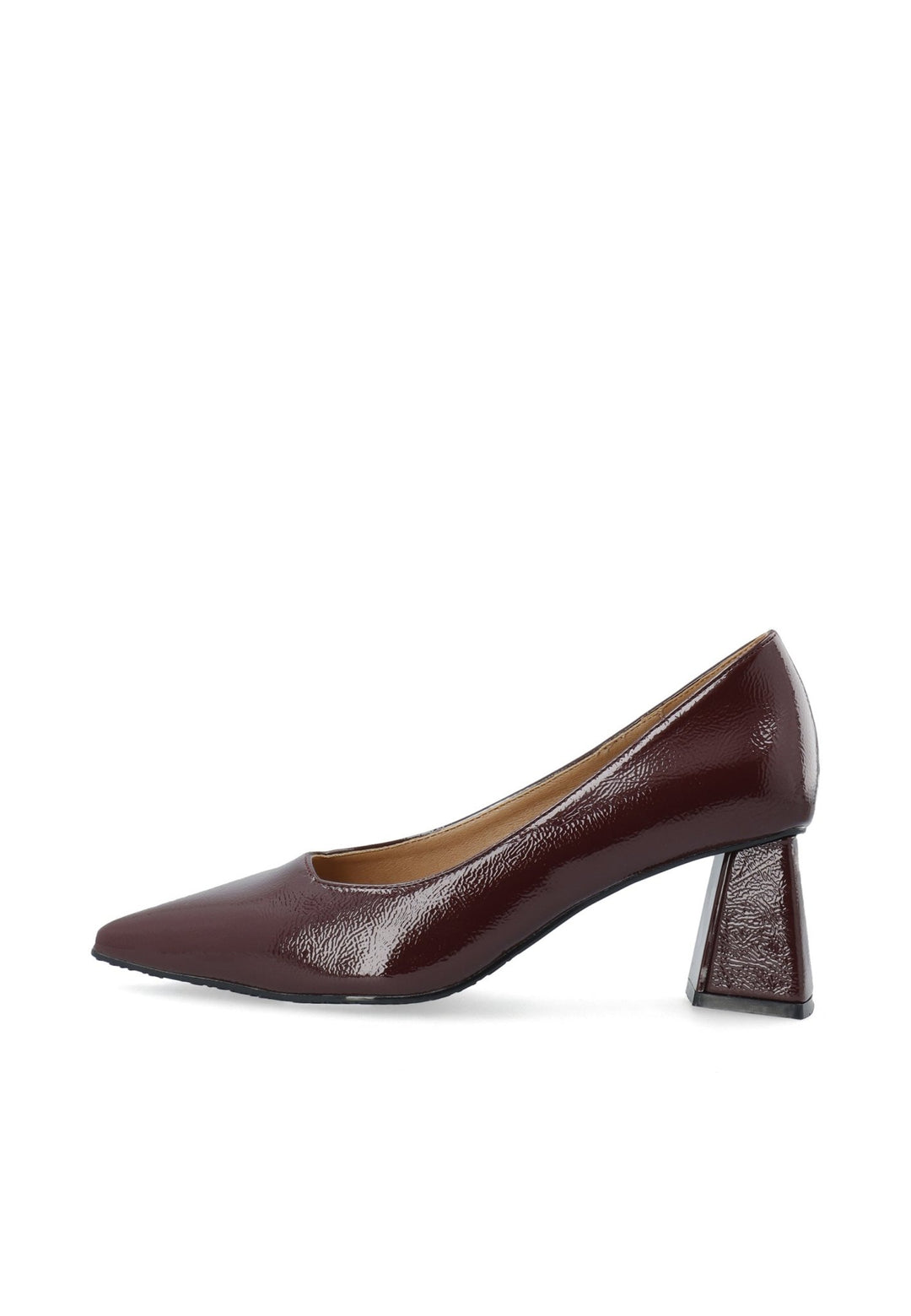 Biamaralyn Court Shoe Faux Leather Burgundy Patent | Sko | Smuk