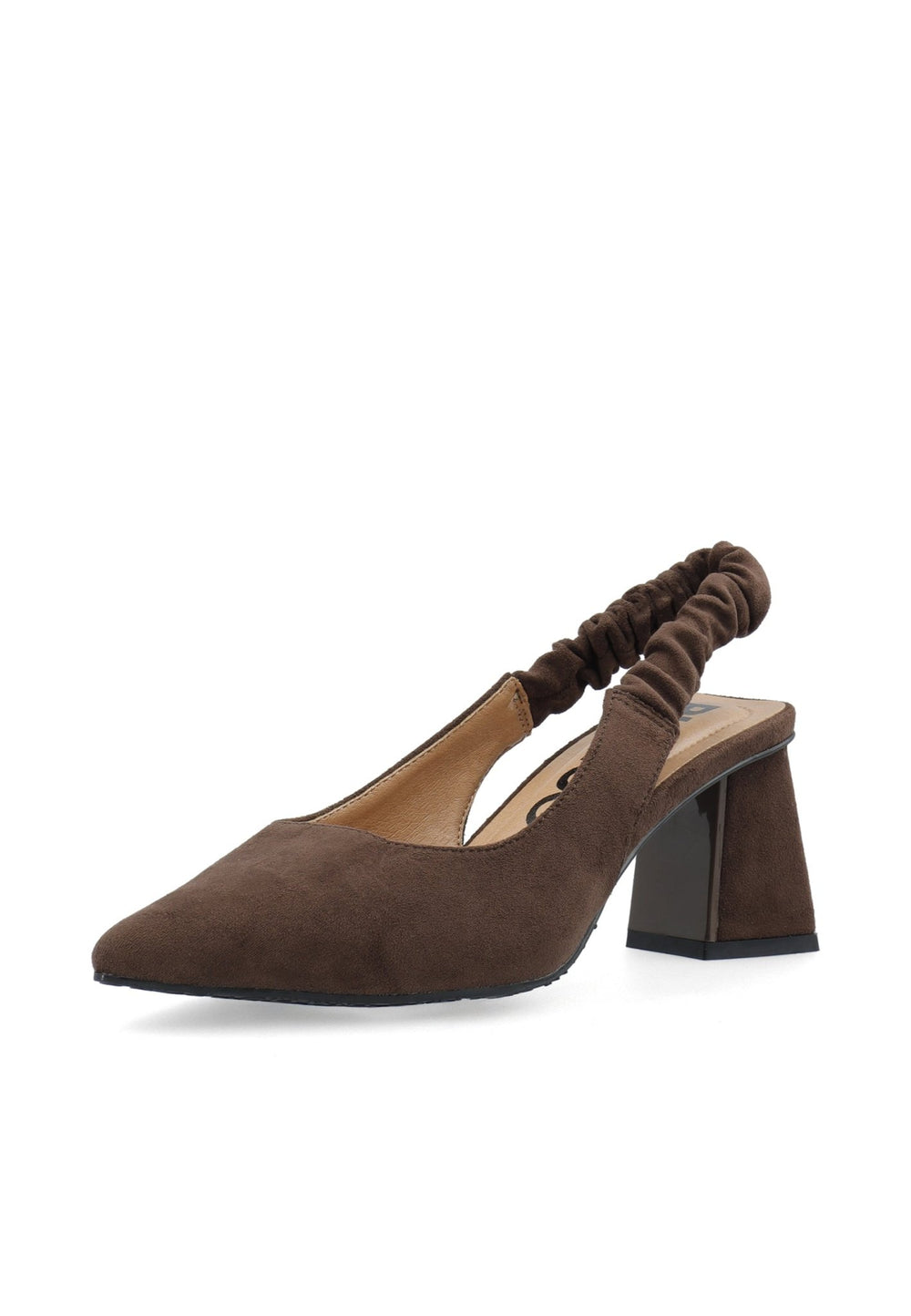 Biamaralyn Scrunchie Slingback Faux Suede Brown | Sko | Smuk