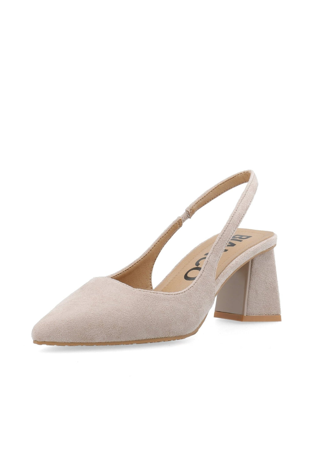 Biamaralyn Slingback Faux Suede Nougat | Sko | Smuk
