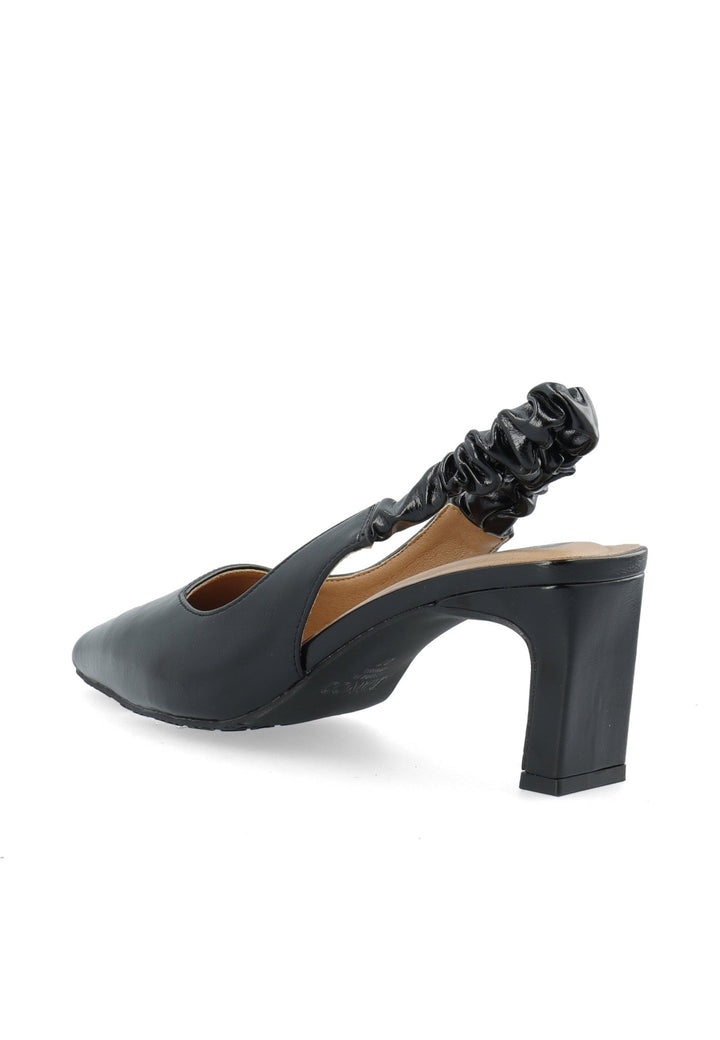 Biamonroe Scrunchie Slingback Faux Leather Shiny Black | Sko | Smuk
