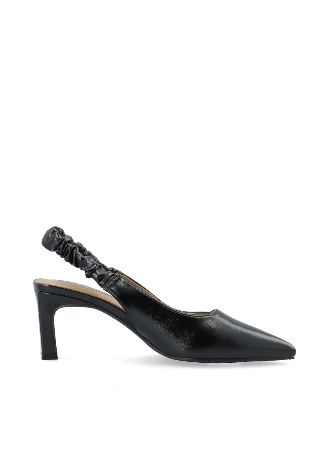 Biamonroe Scrunchie Slingback Faux Leather Shiny Black | Sko | Smuk