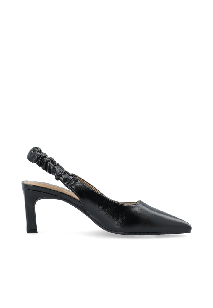 Biamonroe Scrunchie Slingback Faux Leather Shiny Black | Sko | Smuk