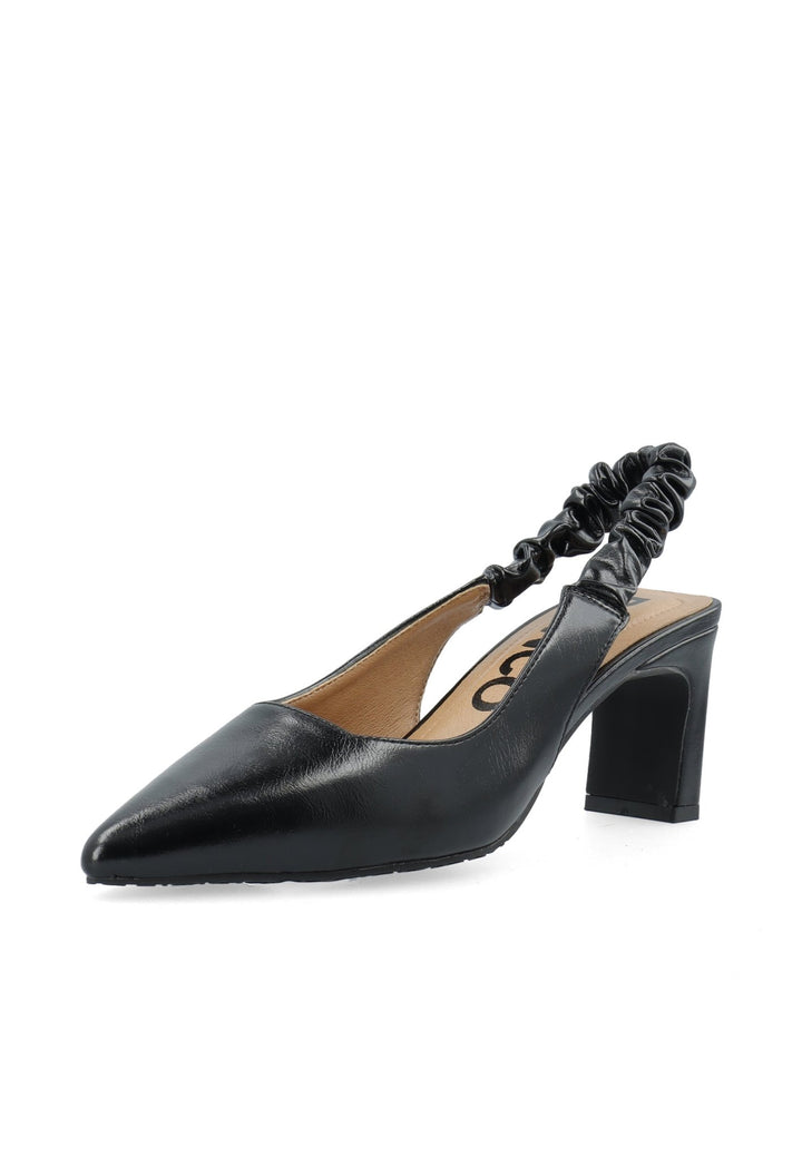 Biamonroe Scrunchie Slingback Faux Leather Shiny Black | Sko | Smuk