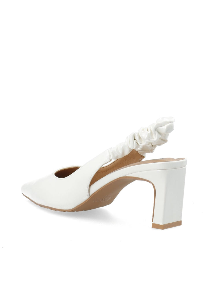 Biamonroe Scrunchie Slingback Faux Leather Shiny Off White | Sko | Smuk