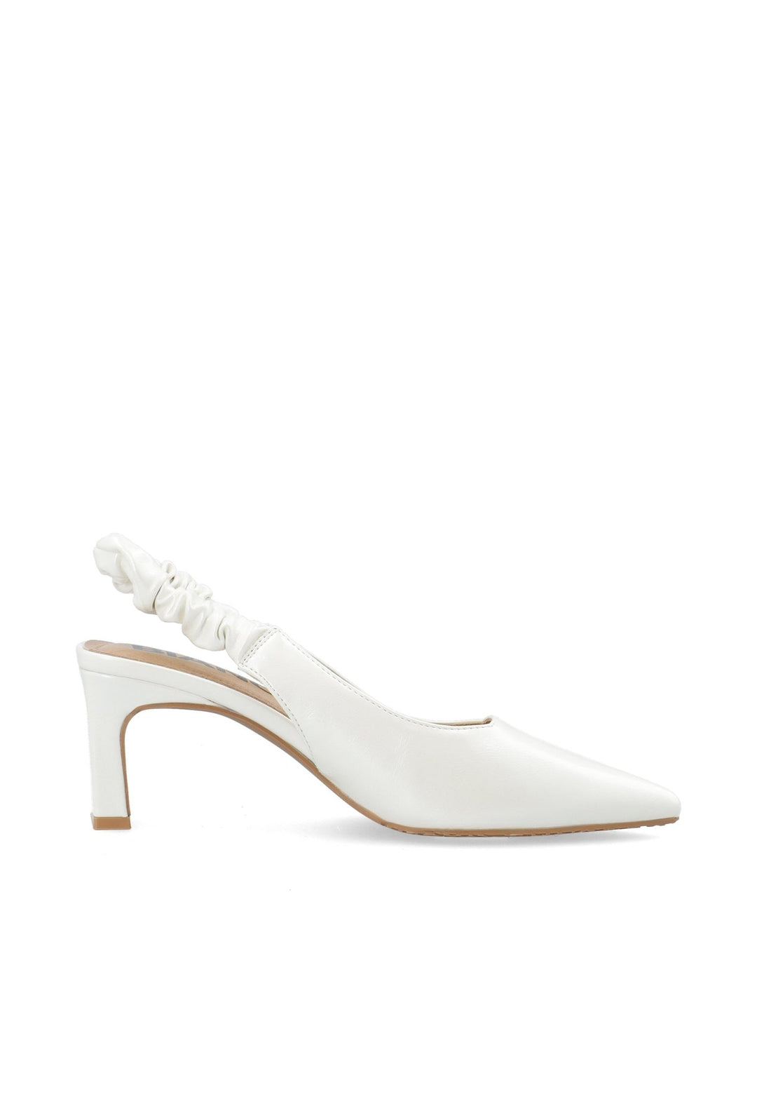 Biamonroe Scrunchie Slingback Faux Leather Shiny Off White | Sko | Smuk