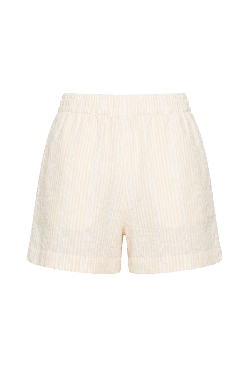 Bianca Crepe Shorts Light Yellow Stripe | Shorts | Smuk