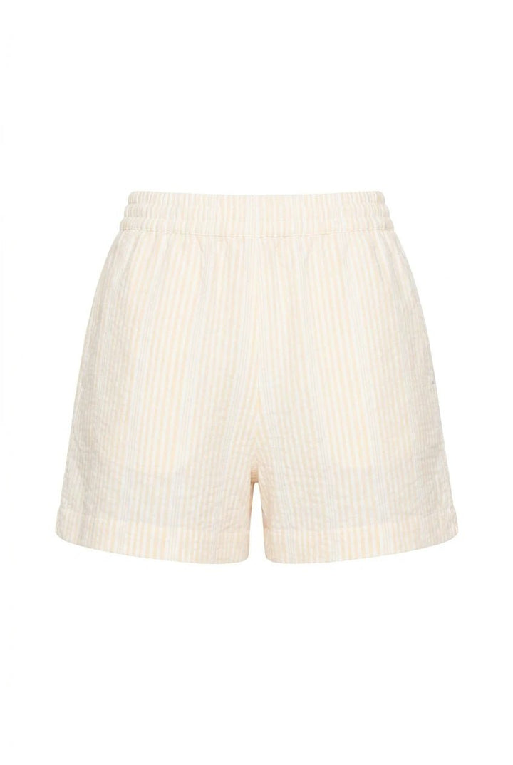 Bianca Crepe Shorts Light Yellow Stripe | Shorts | Smuk