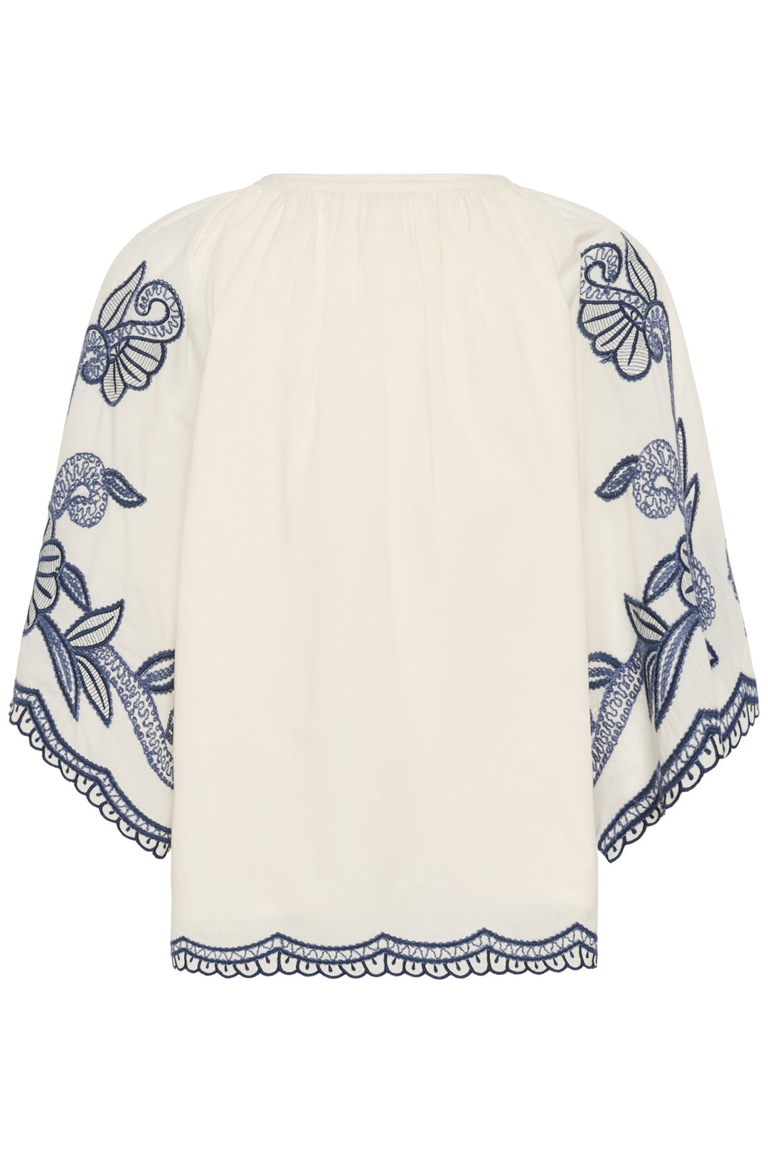 Biancha Blouse Whisper White W Blue Emb | Skjorter og bluser | Smuk