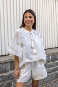 Biancha Blouse Whisper White W French Oak Emb