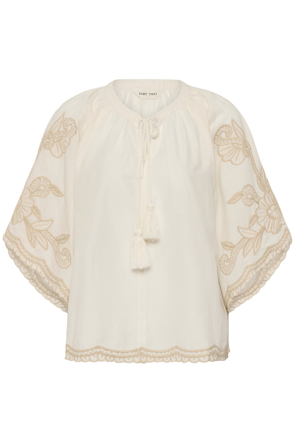 Biancha Blouse Whisper White W French Oak Emb | Skjorter og bluser | Smuk