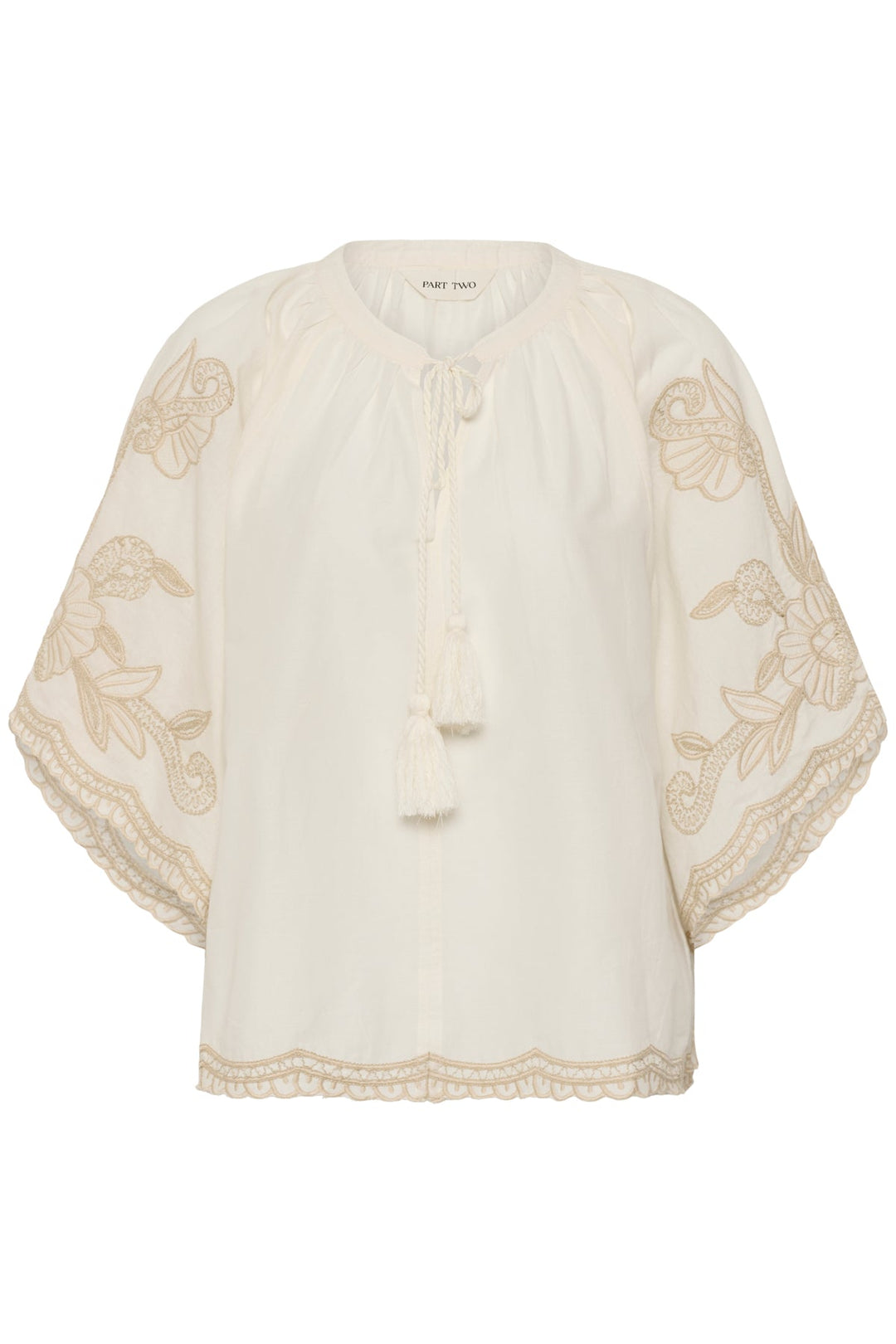 Biancha Blouse Whisper White W French Oak Emb | Skjorter og bluser | Smuk