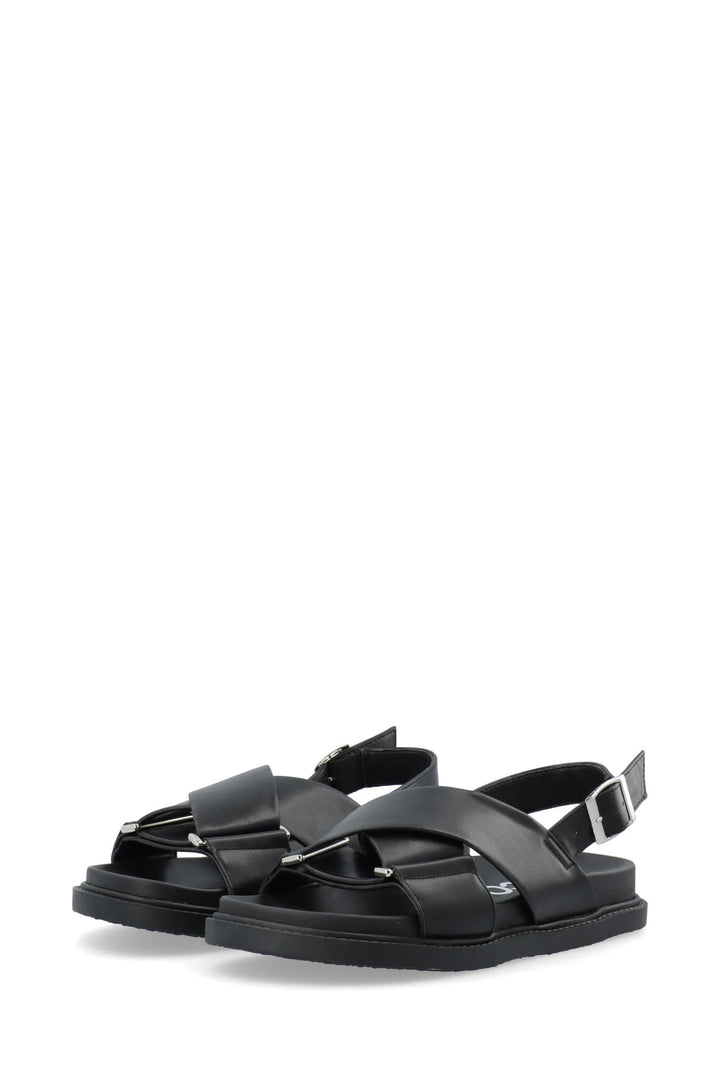 Biaoslo Cross Sandal Faux Leather Black | Sko | Smuk - Dameklær på nett