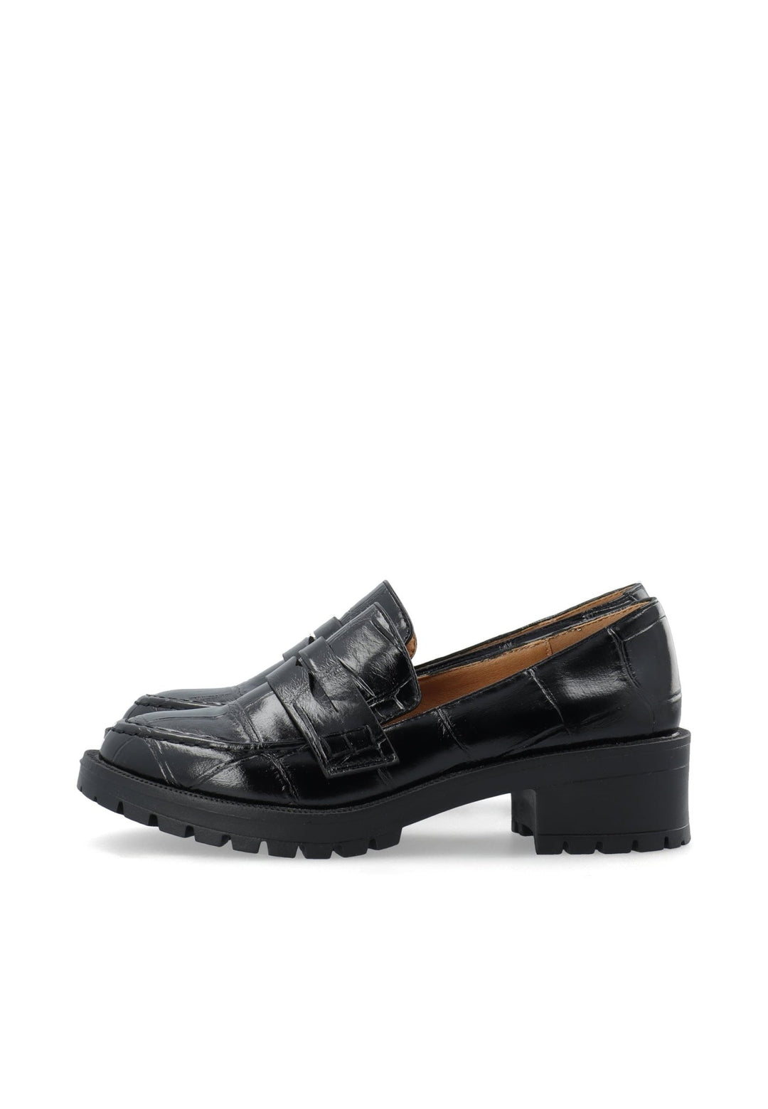 Biapearl Simple Penny Loafer Faux Leather Black Croco Oversize | Sko | Smuk