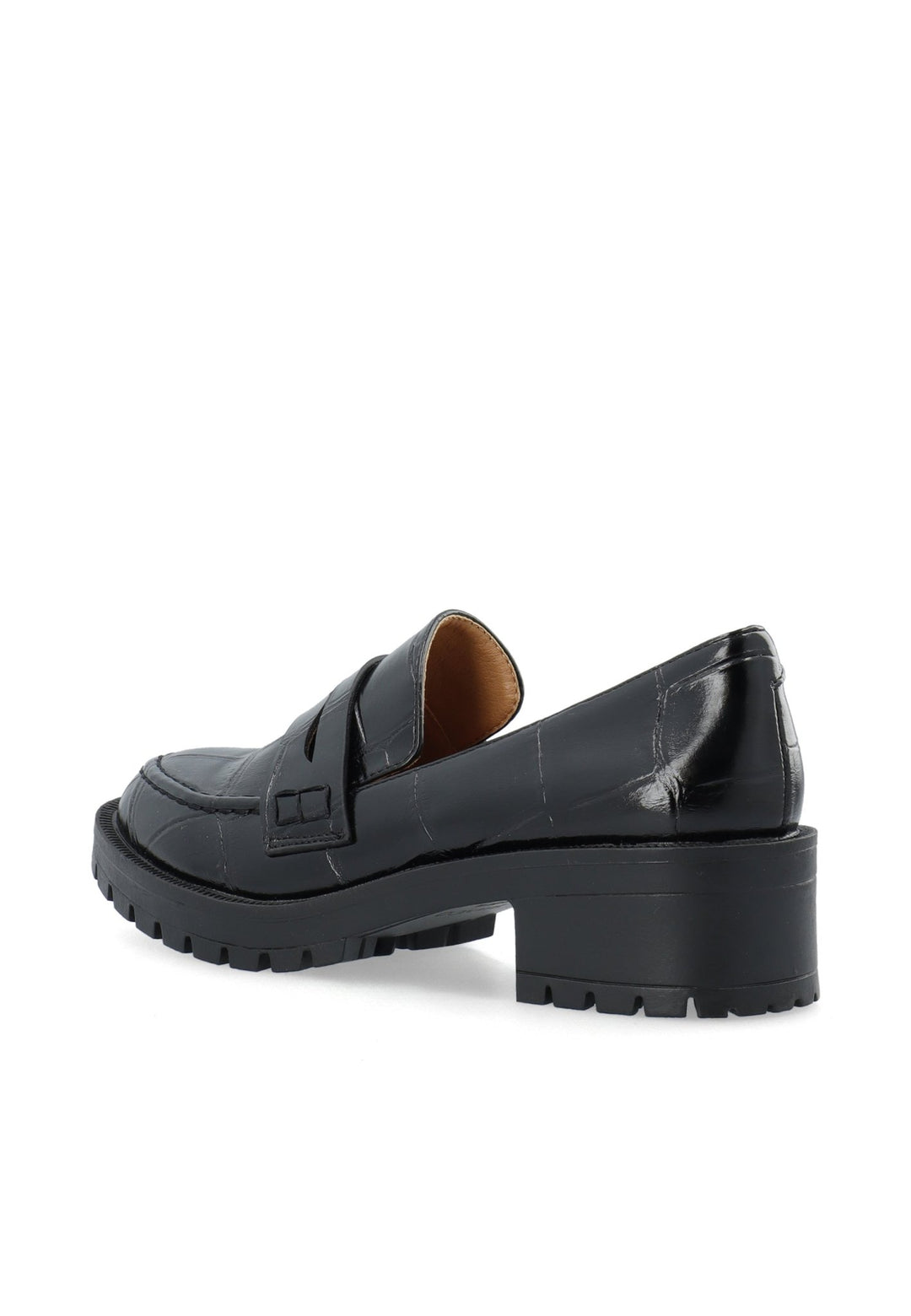 Biapearl Simple Penny Loafer Faux Leather Black Croco Oversize | Sko | Smuk