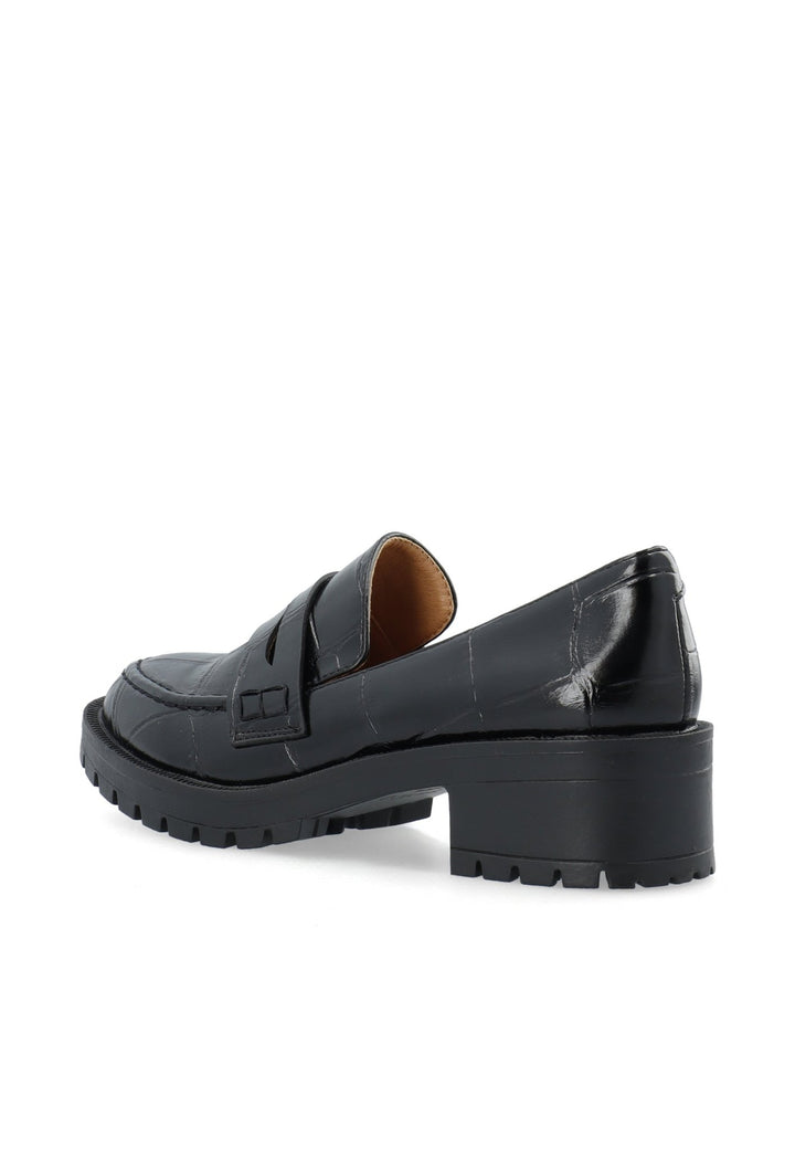 Biapearl Simple Penny Loafer Faux Leather Black Croco Oversize | Sko | Smuk