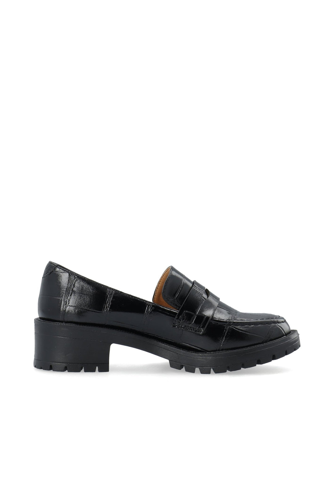 Biapearl Simple Penny Loafer Faux Leather Black Croco Oversize | Sko | Smuk