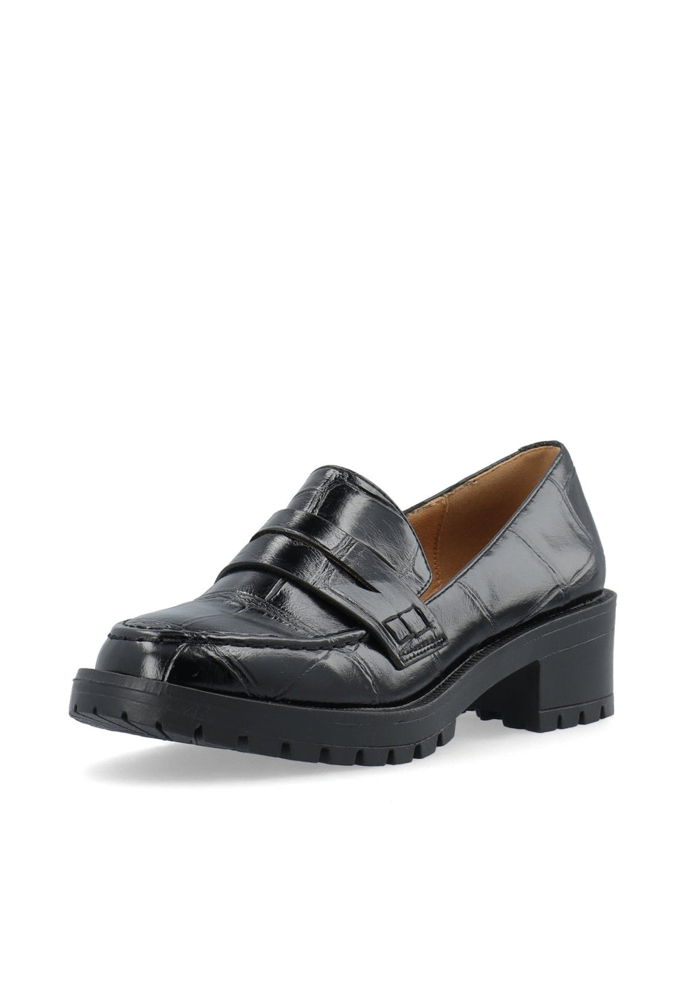 Biapearl Simple Penny Loafer Faux Leather Black Croco Oversize | Sko | Smuk
