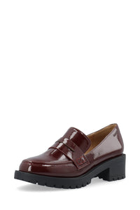 Biapearl Simple Penny Loafer Patent Aquarius Burgundy